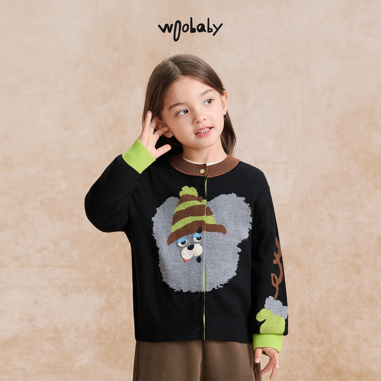 [毛怪]woobaby儿童毛衫男童女童25冬季可机洗毛衣开衫针织衫上衣,淘宝优惠券,粉丝福利购,淘宝优惠卷