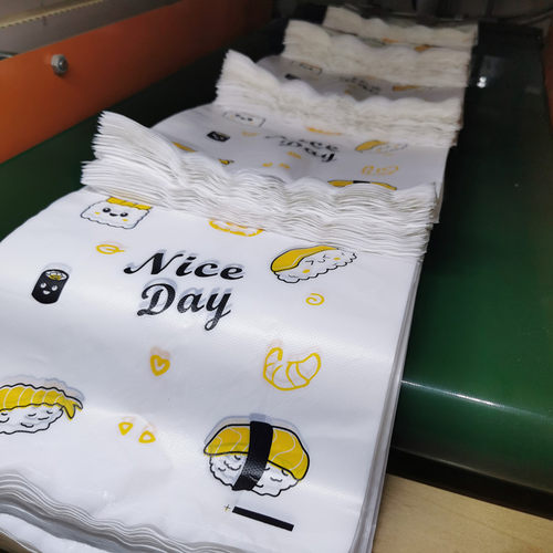 网红寿司食品级背心袋面包甜品零食水果外卖打包袋支持logo - 图1