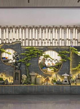 水幕墙假山流水喷泉办公室内外屏景观摆件风庭院鱼缸玄关公司装饰