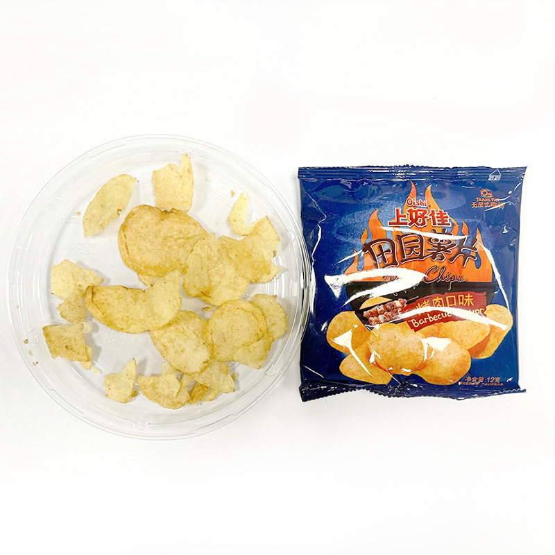 上好佳田园薯片(番茄味12g+烤肉味12g)+荷兰豆14g休闲零食组合