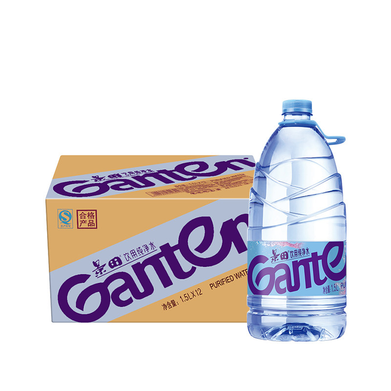 景田ganten饮用纯净水1.5l×12瓶