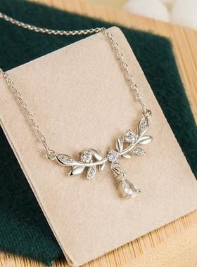 月桂女神项链轻奢小众高级冷淡风叶子水滴锁骨链2025年新款送定制