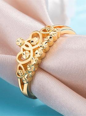 韩版镀金 皇冠开口戒指时尚情侣对戒高档礼物戒指女手饰饰品定制