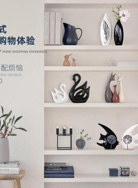 北欧陶瓷摆件电视柜酒柜家居饰品创意鹿工艺品乔迁礼品定制