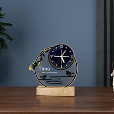 Часы 轻奢台式钟表客厅家用时尚桌面创意轻奢风台式座钟桌面时钟摆件 German/only banquet