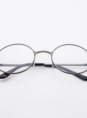 新款连体弹簧脚金属圆框平光镜 日系文艺ins风男女款框架眼镜定制
