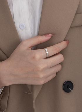 925银情侣戒指一对男女定情信物小众设计网红英文字母对戒现定制