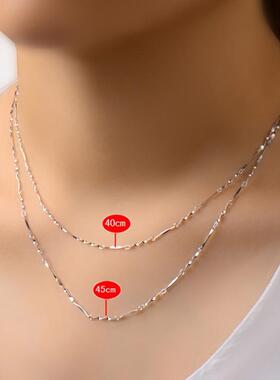 镀银项链女配链单链锁骨链水波元宝蛇骨O字满天星瓜子盒子链定制