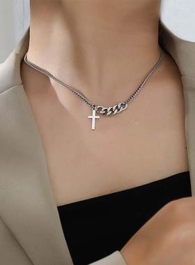 韩国ins风 复古短款毛衣链女网红简约小众轻奢项链气质百搭定制