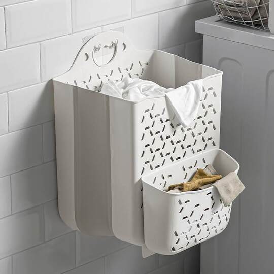 Foldable large-size dirty laundry basket plastic wall-mounted dirty laundry basket home bathroom storage basket bathroom gap laundry basket