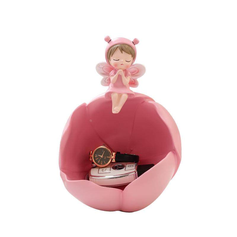 卡通花仙子摆件乔迁新居礼品钥匙收纳玄关置物架家居装饰品定制