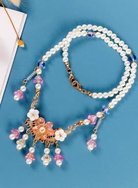 项链古风花瓣项圈古装软璎珞唐风可延长明制坦领汉服日常配饰定制