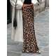 Summer satin satin leopard print versatile street casual style mid-waist loose skirt European and American retro fishtail skirt for women