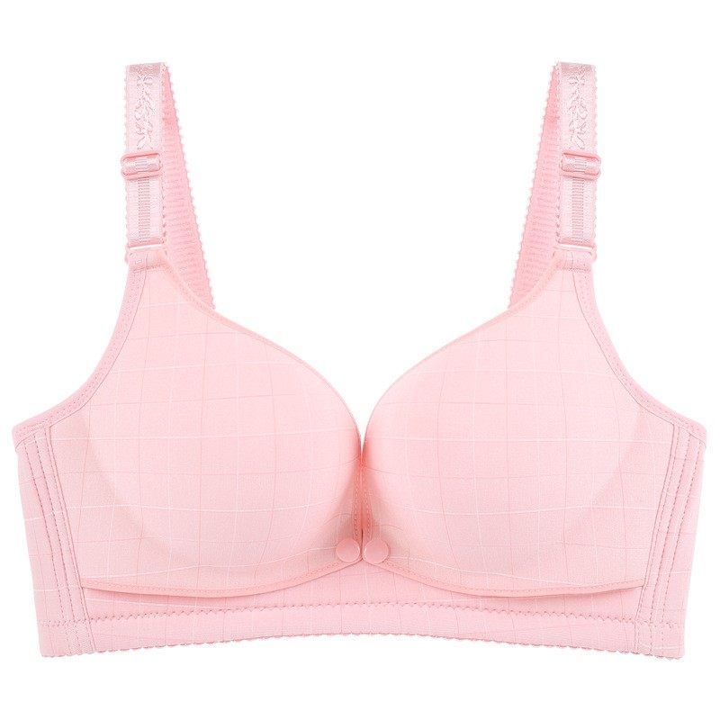 哺乳纯棉无钢圈前开扣调整型文胸罩 茧曰哺乳文胸