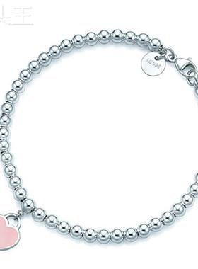 网红热卖爱心形手链 蓝色滴胶工艺明星同款时尚百搭手饰品女