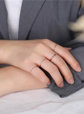 S925银简约光圈戒指男女通用个性气质时尚指环直供定制