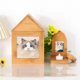 Деревянная деревянная коробка, система хранения из натурального дерева, DIY, кот, домашний питомец