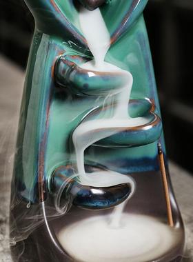 陶瓷倒流香香薰炉家居饰品摆件 创意情人节左右逢源回流香炉定制