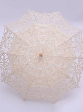 刺绣工艺花边蕾丝伞 棉布吊装舞蹈摄影装饰伞 婚礼欧美旅游洋伞定