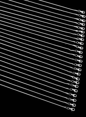 1.2mm铜镀白K项链蛇骨链 镀金银链条项链12条1打 芝麻链 盒子定制