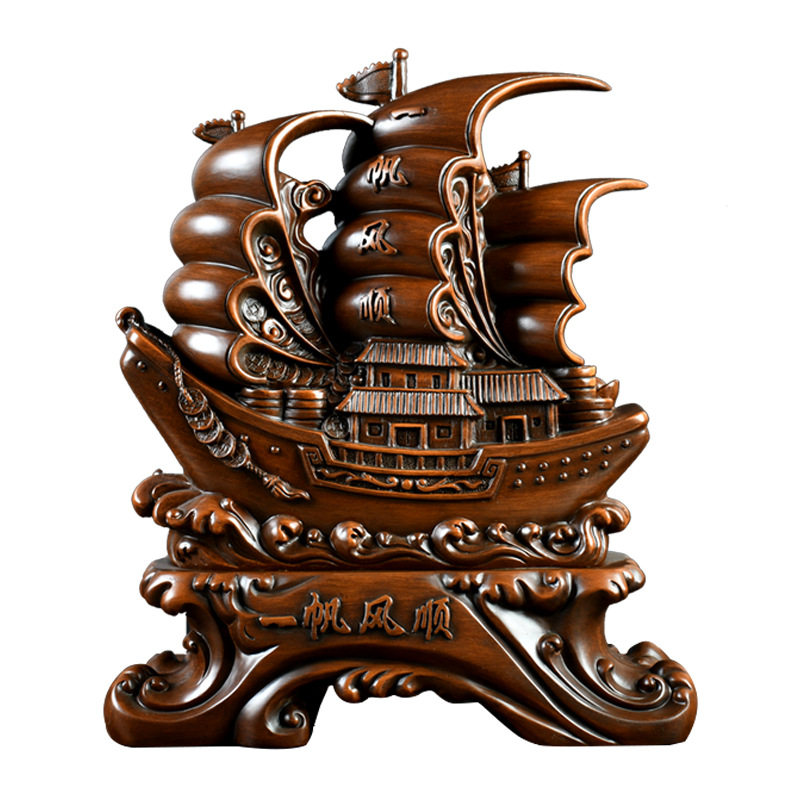 一帆风顺开业招财礼品家居电视帆船 茧曰工艺船
