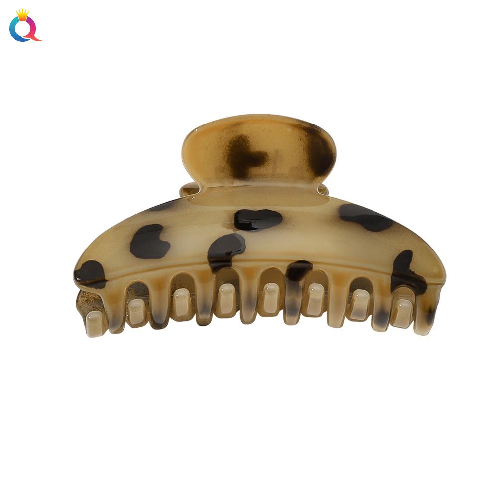 奇阅新款仿醋酸盘发抓夹时尚豹纹发夹扎马尾几何夹子发卡发饰定制