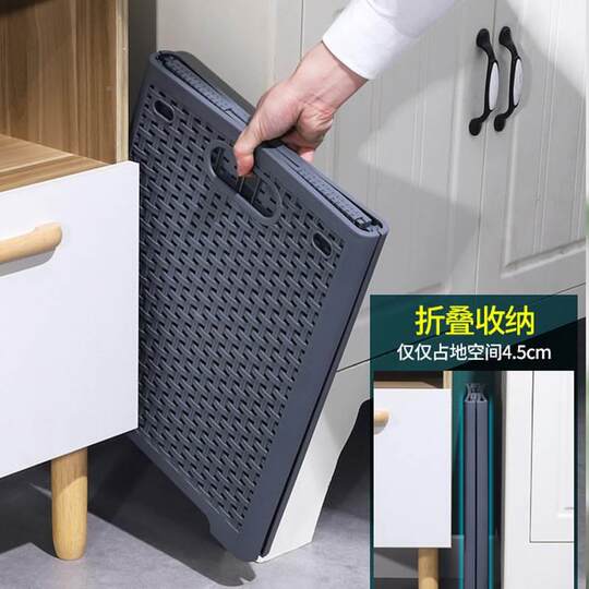 Dirty blue foldable storage basket laundry basket