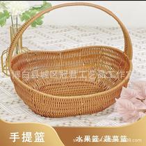 Imitation vine choreography with flower basket iron art shaped flowers Green planting basket handwoven small flower basket living-room decoration hem