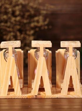 木质沙漏笔筒摆件3个流沙家居装饰品 创意小礼品学生文具定制