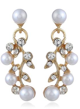 新娘套链 树叶项链耳环 韩版婚纱二件套 树叶套链定制