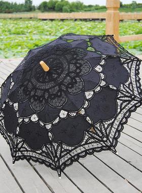 工艺伞 花边伞 蕾丝伞 舞蹈道具摄影婚礼绣花欧式公主钩花棉布伞