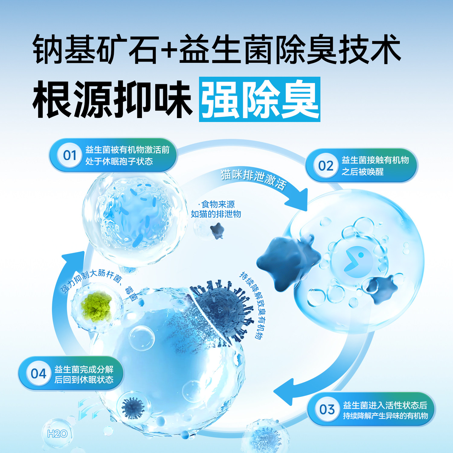 喵洁客猫砂美国进口矿石钠基膨润土猫砂除臭结团抗菌去氨25磅*2袋