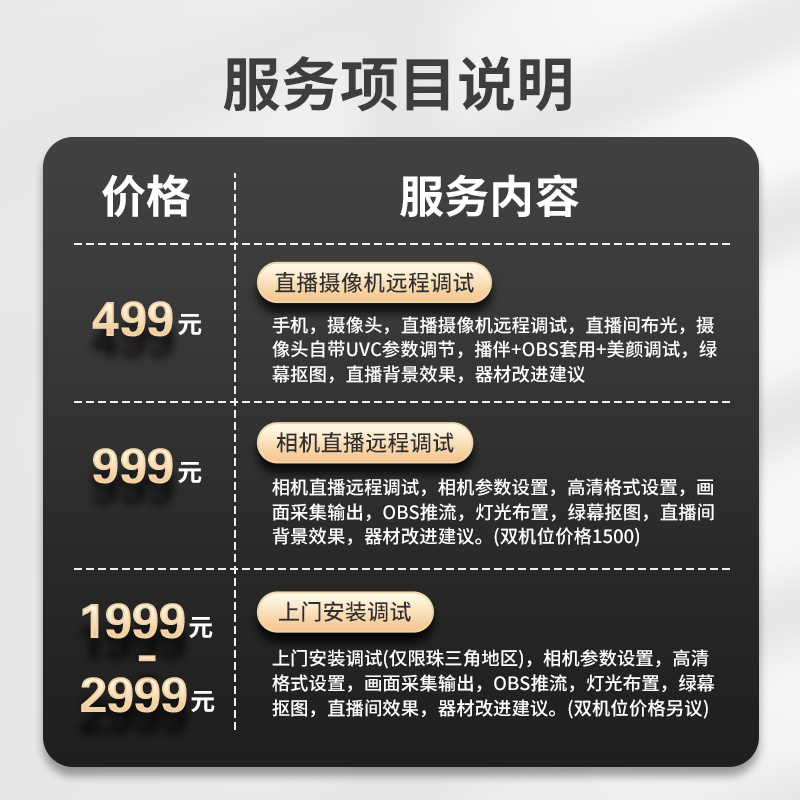 直播间搭建上门服务远程调试指导obs采集单反相机灯光抖音视频号1 - 图1