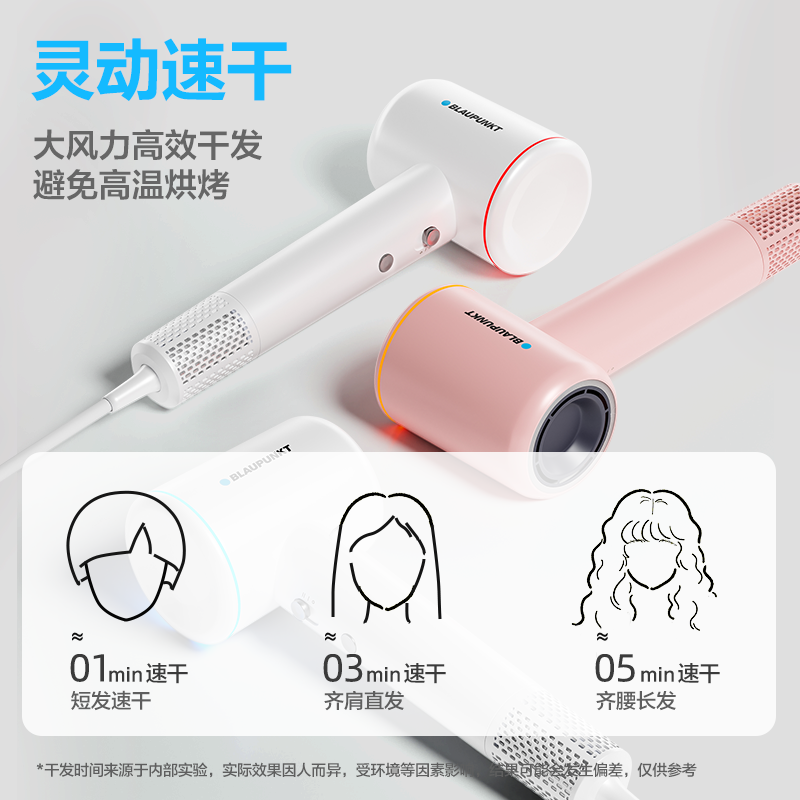 德国蓝宝高速吹风机家用速干低噪负离子护发不伤发大风力恒温风筒