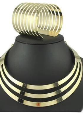 Metal punk choker necklace women bracelet cos panty金项圈