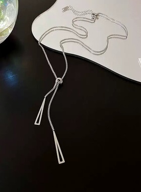 韩版ins风双层叠戴女轻奢小众设计感秋冬毛衣项链新款卫衣链女