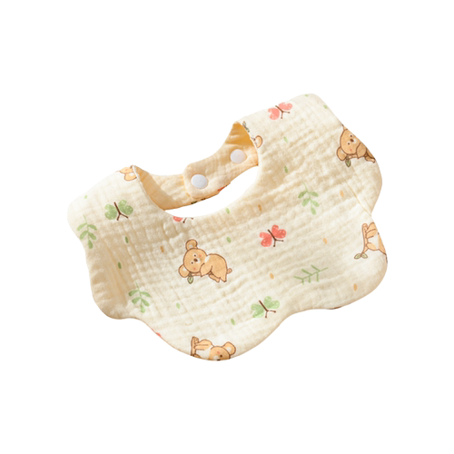 婴儿围嘴纯棉口水巾六层加厚新生儿男女宝宝围脖防吐奶围兜可调节 - 图3