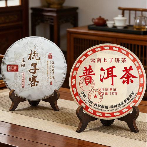 鸡翅木纹茶饼架托普洱茶架子可折叠盘子托架茶道配件茶架实木支架 - 图3