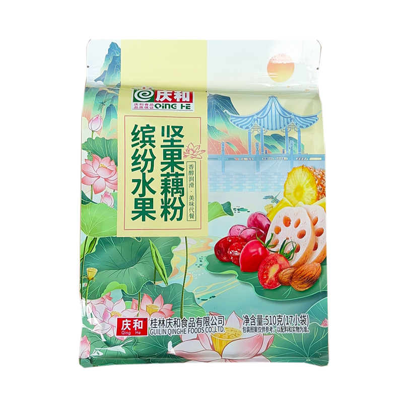 庆和缤纷水果藕粉510克袋装冲饮莲藕粉羹独立小包装水果坚果藕粉 - 图3