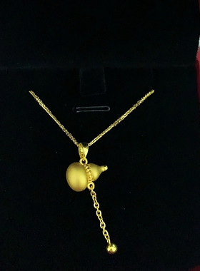 调太幅古法葫芦项链女18K金