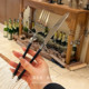 Time arc | Retro Japanese small bamboo jar black silver 304 stainless steel steak knife and fork spoon four-piece set