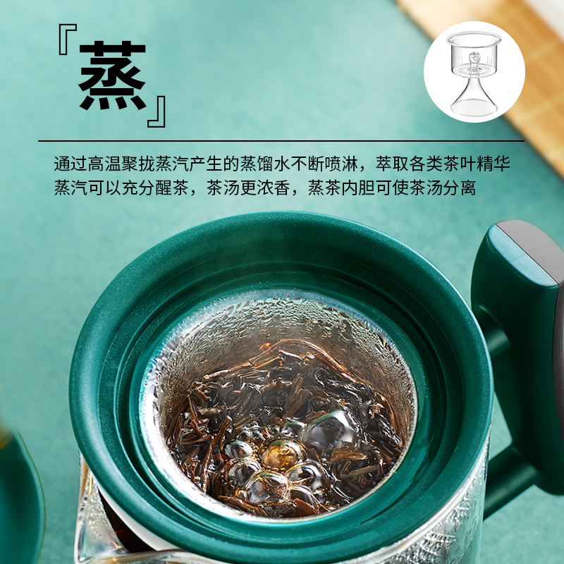 帕米煮茶器专用高硼硅玻璃内胆手工吹制加厚煮茶茶漏玻璃炖盅隔水-图1