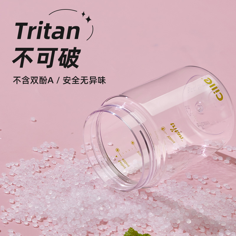 希乐水杯女生高颜值塑料水杯夏便携吸管杯儿童tritan塑料杯子防摔-图0