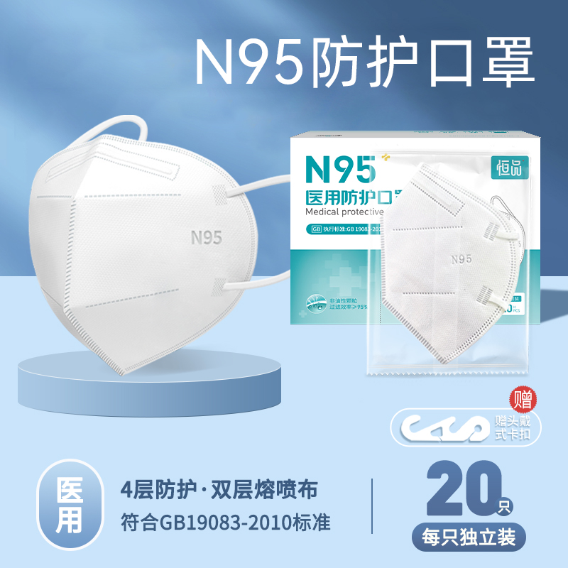 n95医用防护口罩医疗级别正品官方旗舰一次性独立包装医护专用-图1