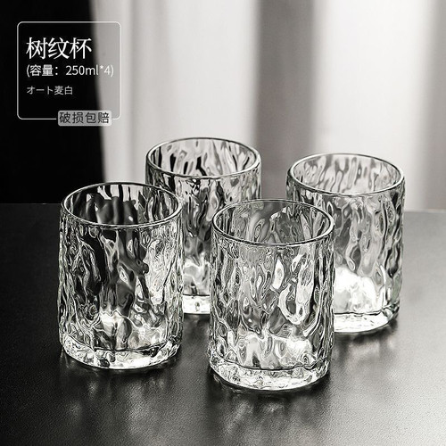 ins玻璃杯茶杯家用水杯威士忌高颜值酒杯日式喝水套装冰川杯子 - 图2