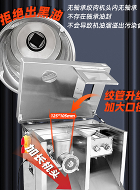 派普-6电动多功能绞肉机商用不锈钢快拆切片切丝切肉灌肠绞切机