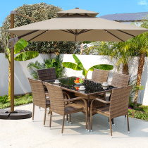 Outdoor table and table combined rattan chair Three sets patio open air balcony outdoor garden terrace iron art casual rattan chic chair