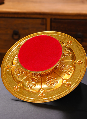 慧宝黄铜八吉祥供佛水果盘 西藏式藏传民族 吉祥八宝曼扎多用托盘