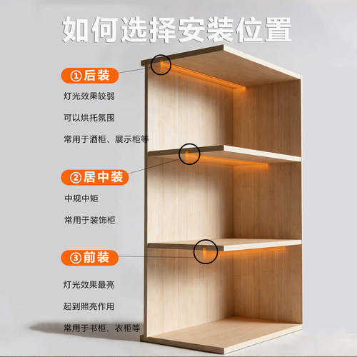 升级2.0款嵌入式电镀版全光谱LED橱柜灯带加厚铝材一灯两用平灯罩 - 图1