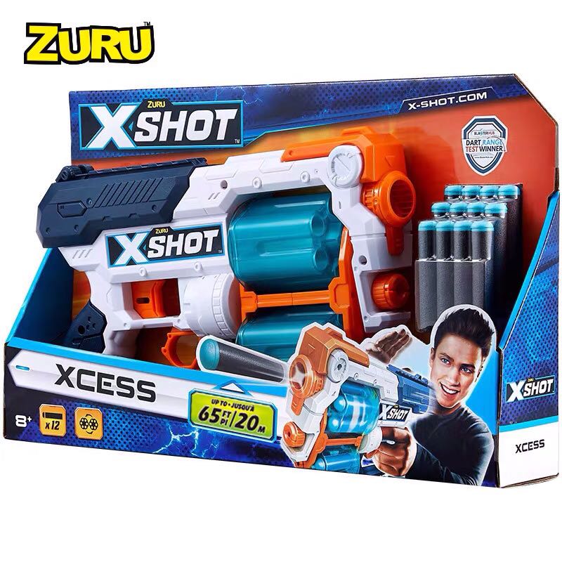 ZURU X特工非凡软弹枪发射器儿童男孩枪冲锋枪左轮子弹枪玩具手枪